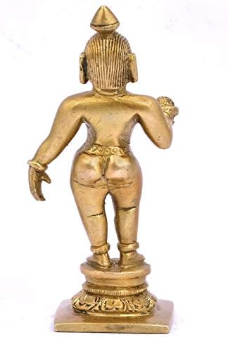 פליטת Advitya Krishna Krishan פסל אליל פסל פסל פסל Bal Gopal עומד עם Laddoo Puja Home Temple Mandir | H-5 אינץ 'x W-2.5 אינץ'
